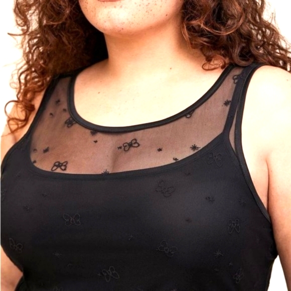 ❤NWT VINTAGE TORRID MINNIE MICKEY MOUSE PRINT SHEER MESH MAXI DRESS DISNEY PLUS - Picture 3 of 16